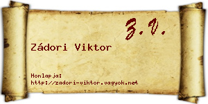 Zádori Viktor névjegykártya